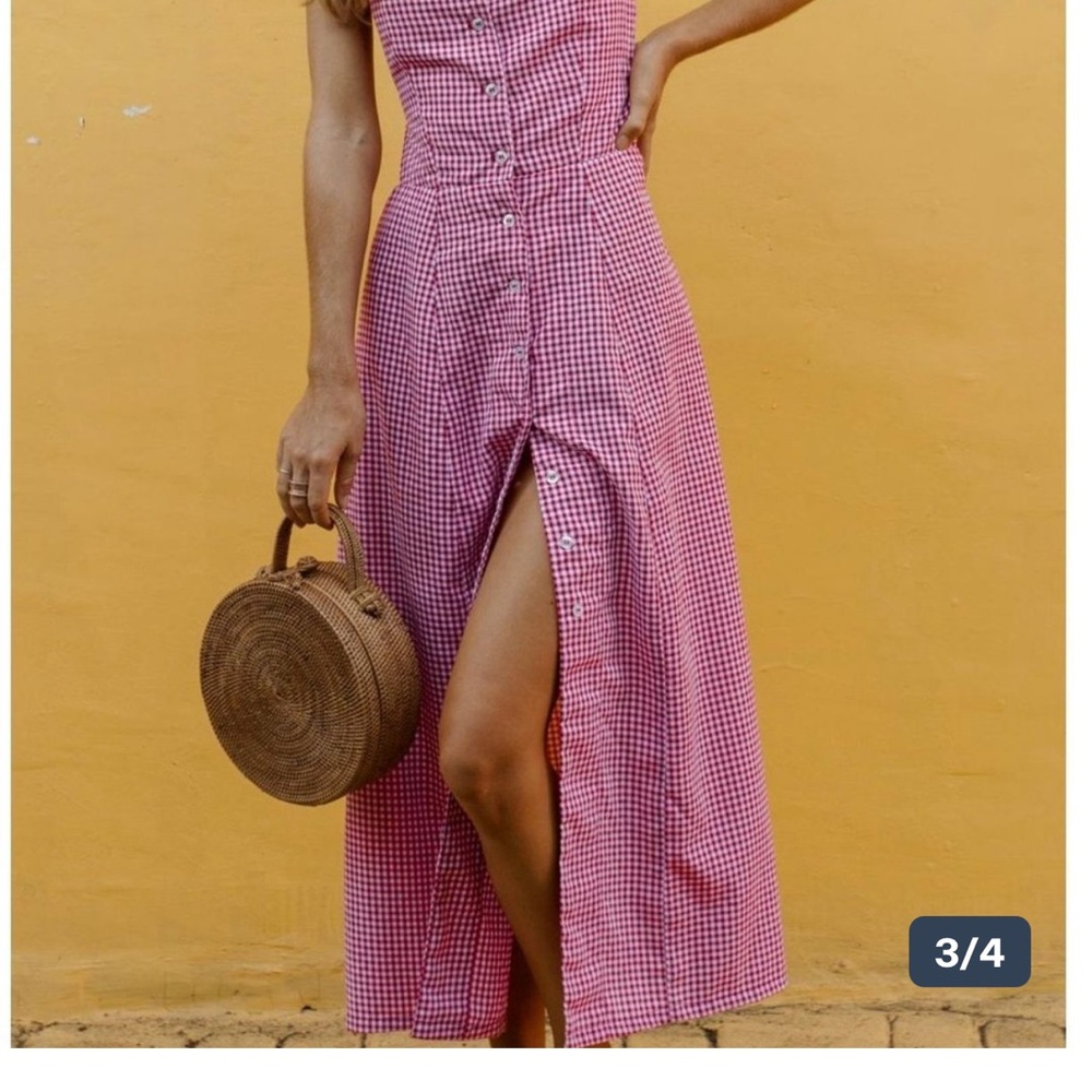 ISO Posse Red Gingham Button-Down Dress